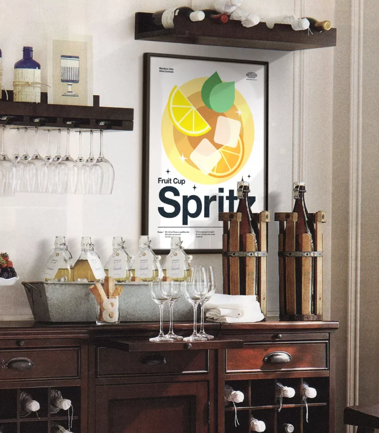 Mid-century modern Fruit Cup Spritz Cocktail poster