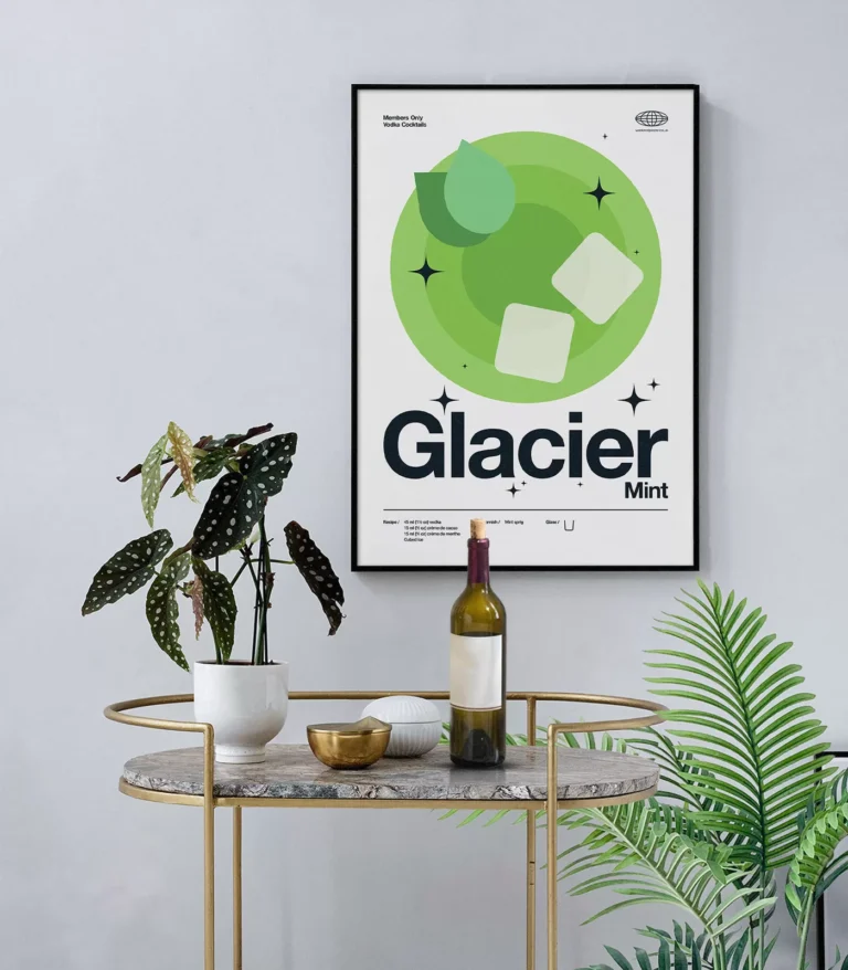 Mid-century modern Glacier Mint Cocktail poster