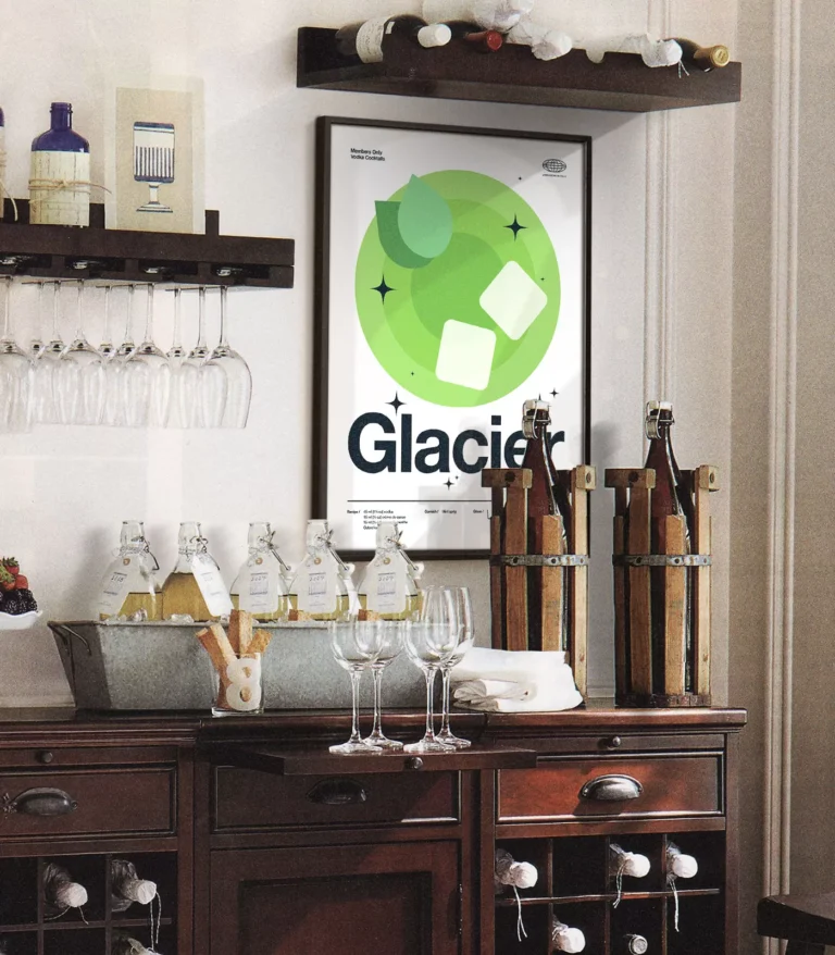Mid-century modern Glacier Mint Cocktail poster