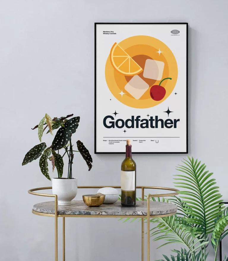 Mid-century modern Godfather Cocktail poster