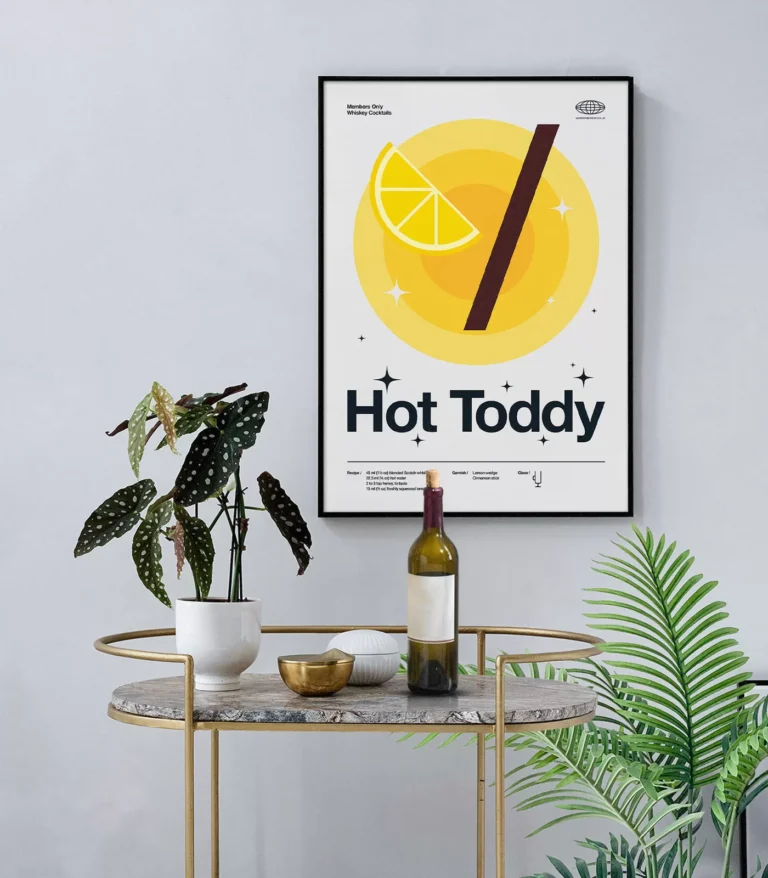 Mid-century modern Hot Toddy Cocktail poster