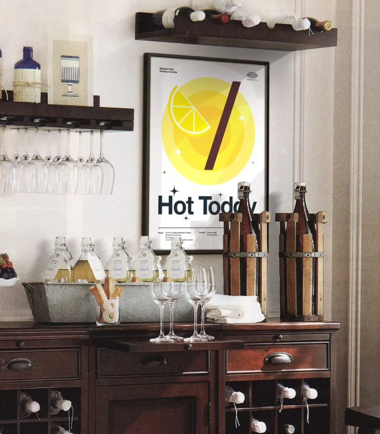 Mid-century modern Hot Toddy Cocktail poster