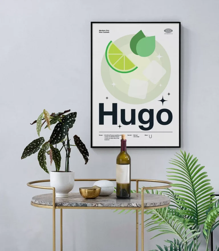 Mid-century modern Hugo Cocktail poster