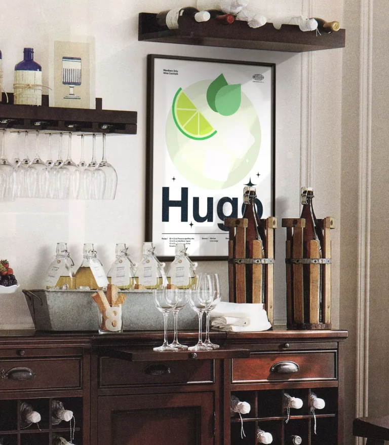 Mid-century modern Hugo Cocktail poster