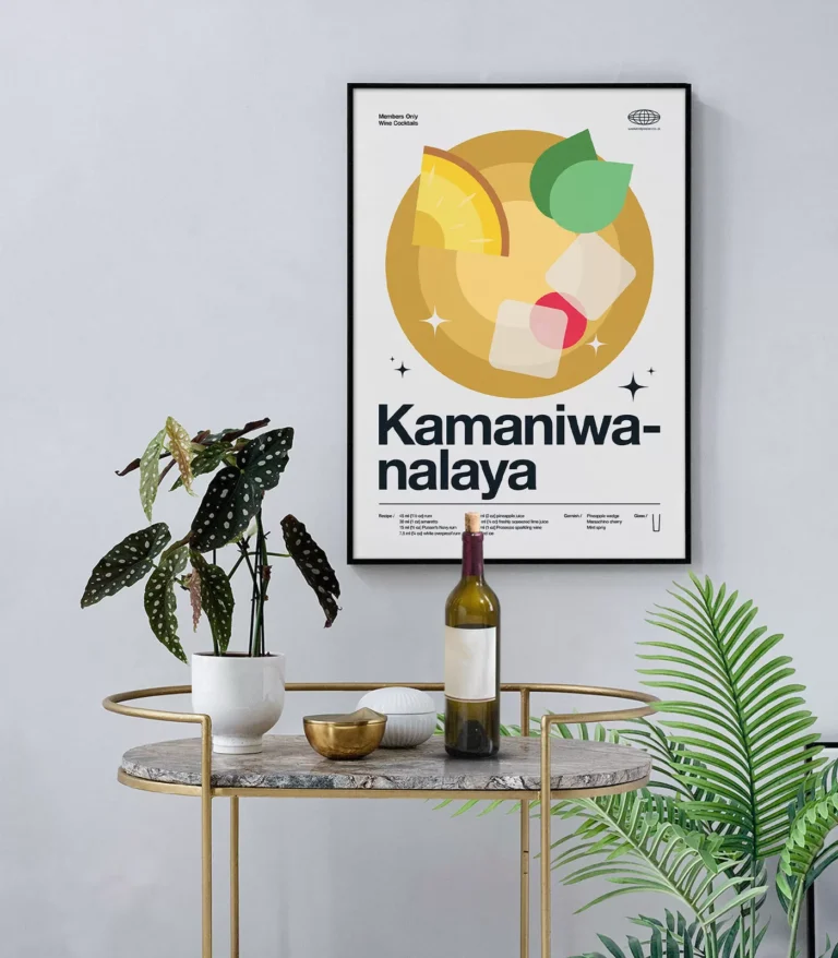 Mid-century modern Kamaniwanalaya Cocktail poster