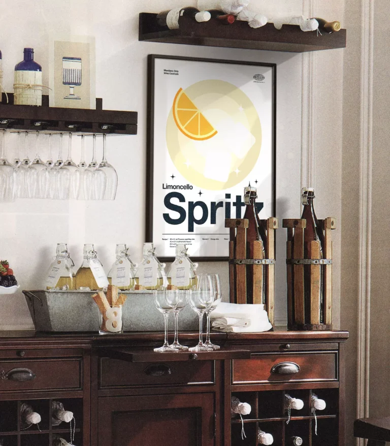 Mid-century modern Limoncello Spritz Cocktail poster