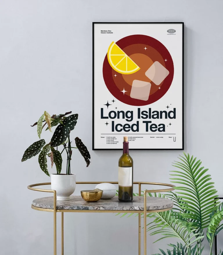 Mid-century modern Long Island Iced Tea Cocktail poster