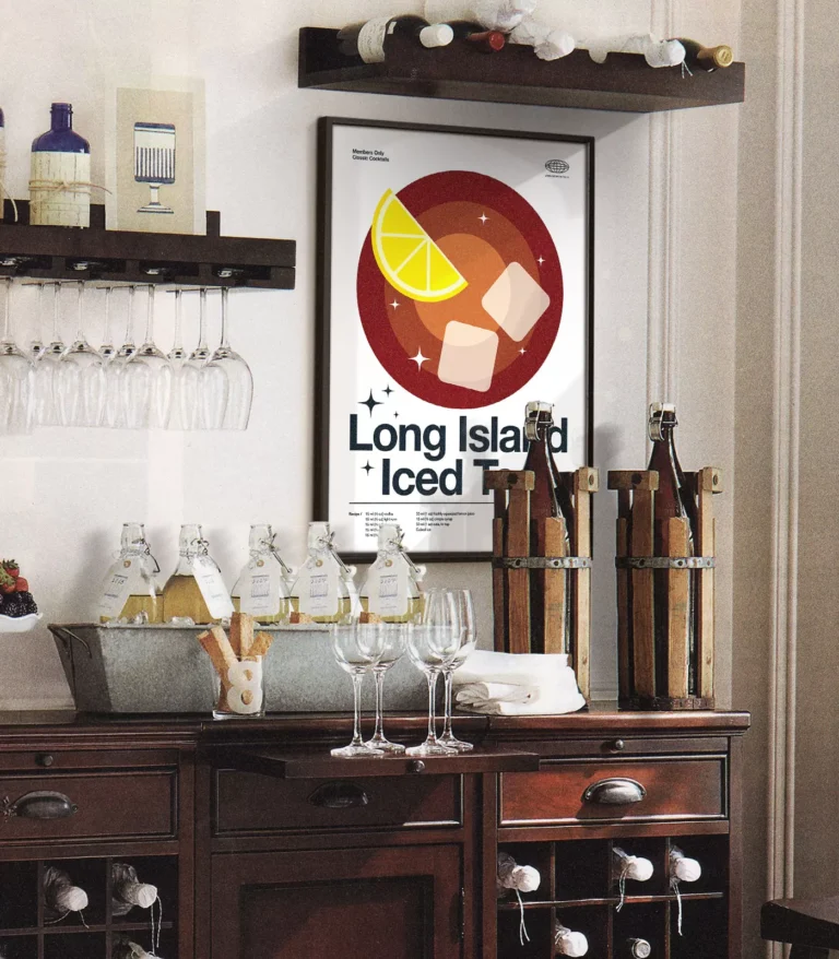Mid-century modern Long Island Iced Tea Cocktail poster