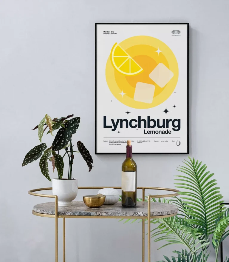 Mid-century modern Lynchburg Lemonade Cocktail poster