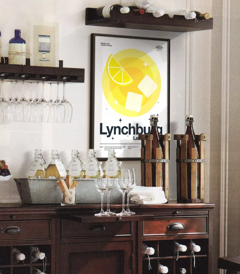 Mid-century modern Lynchburg Lemonade Cocktail poster