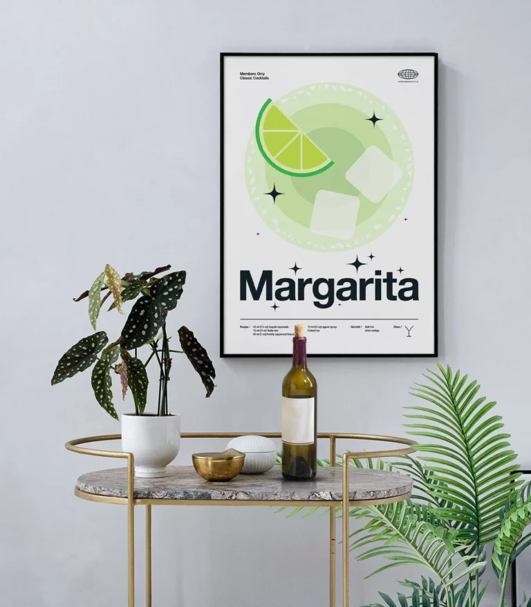 Mid-century modern Margarita Cocktail poster