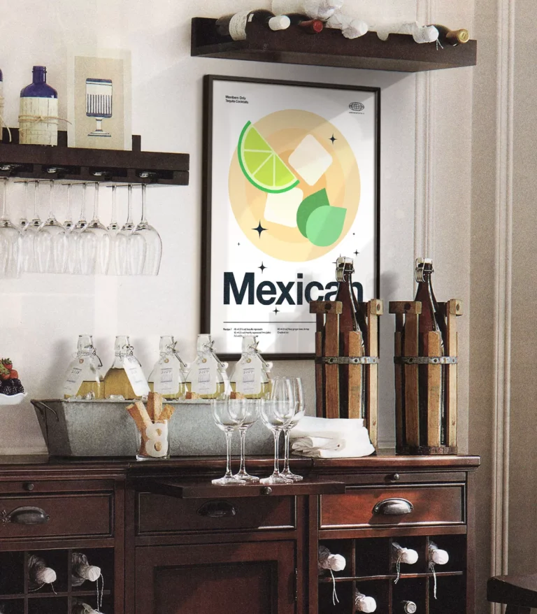 Mid-century modern Mexican Mule Cocktail poster