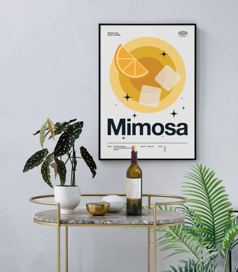 Mid-century modern Mimosa Cocktail poster