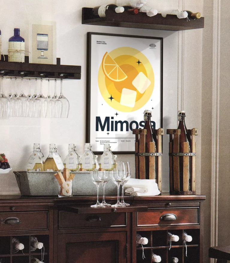 Mid-century modern Mimosa Cocktail poster