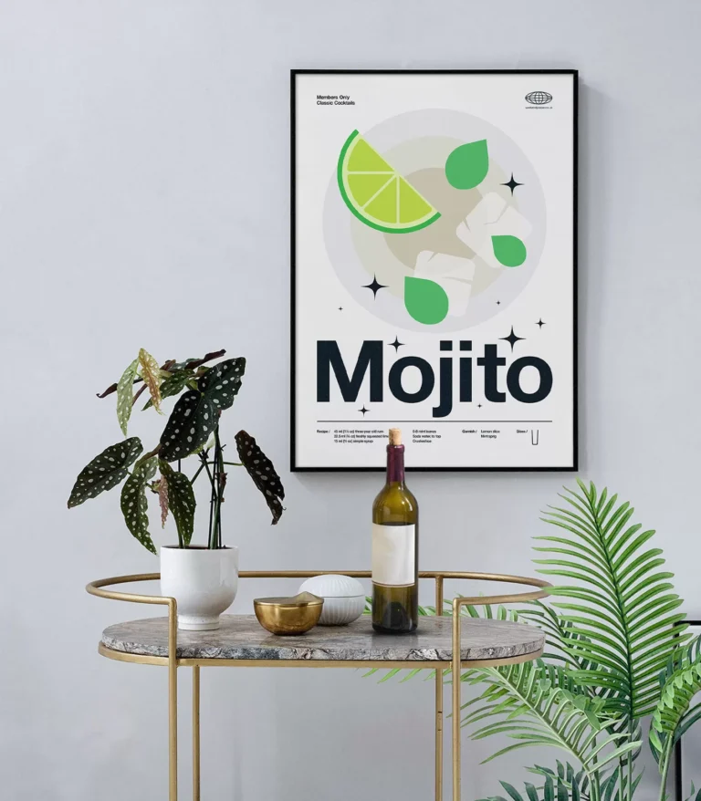 Mid-century modern Mojito Cocktail poster