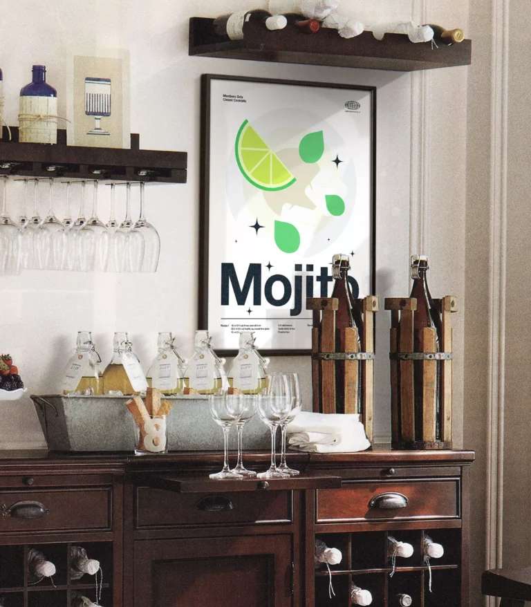 Mid-century modern Mojito Cocktail poster