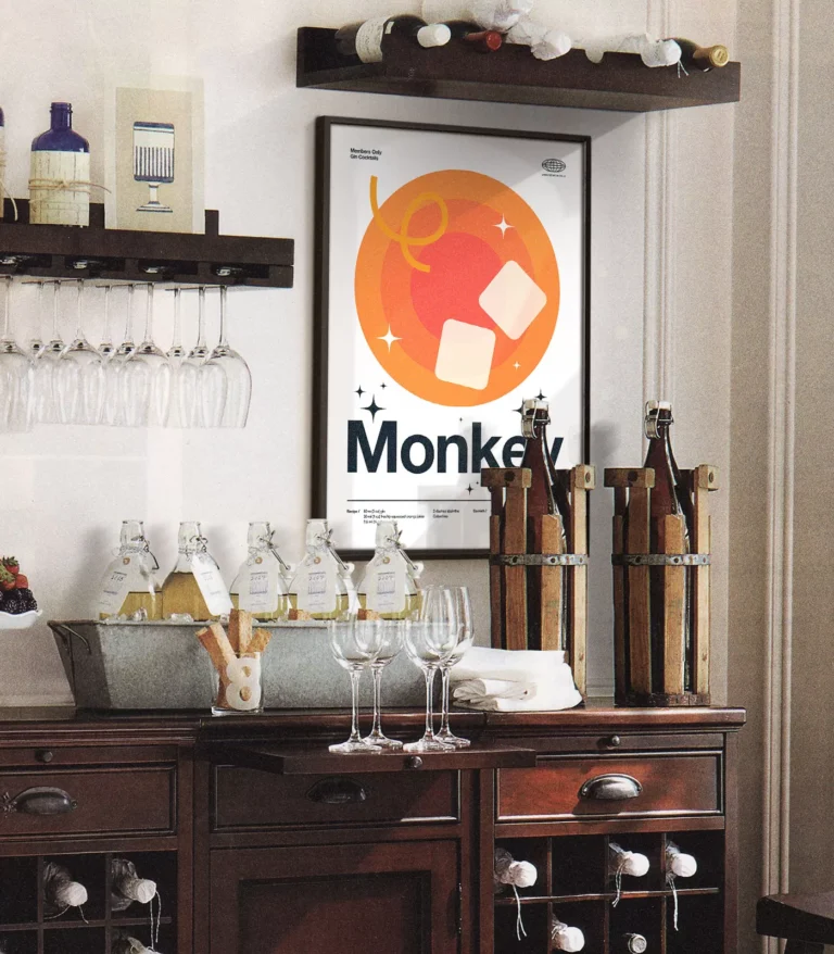 Mid-century modern Monkey Gland Cocktail poster