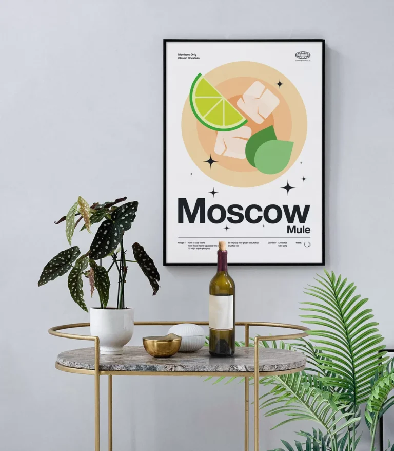 Mid-century modern Moscow Mule Cocktail poster