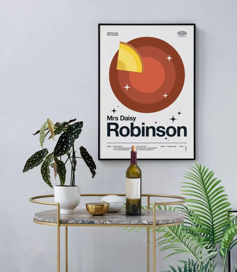 Mid-century modern Mrs Daisy Robinson Cocktail poster