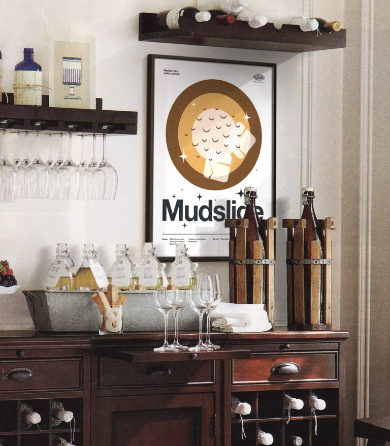 Mid-century modern Mudslide Cocktail poster
