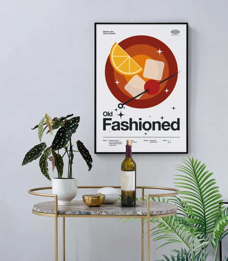Mid-century modern Old Fashioned Cocktail poster