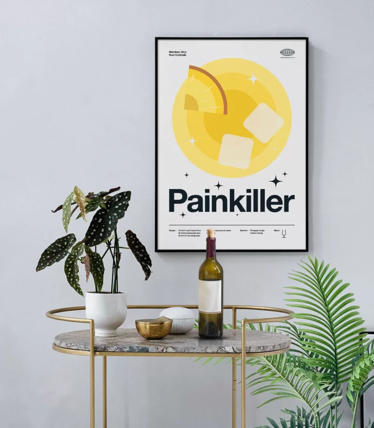 Mid-century modern Painkiller Cocktail poster