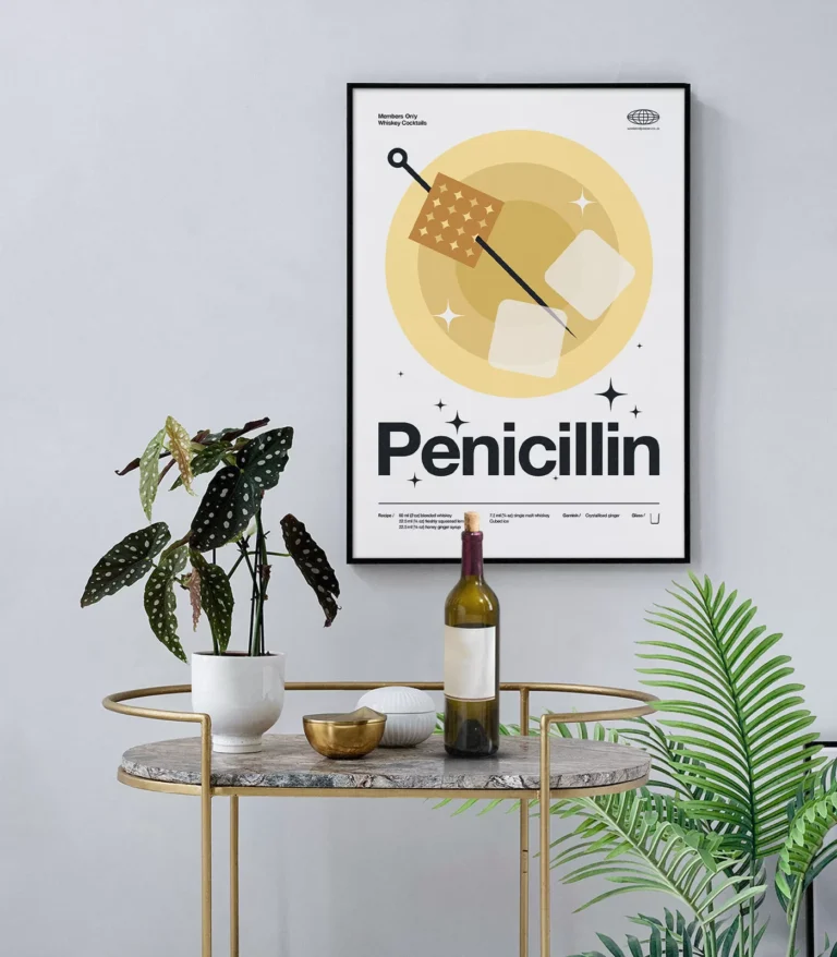Mid-century modern Penicillin Cocktail poster