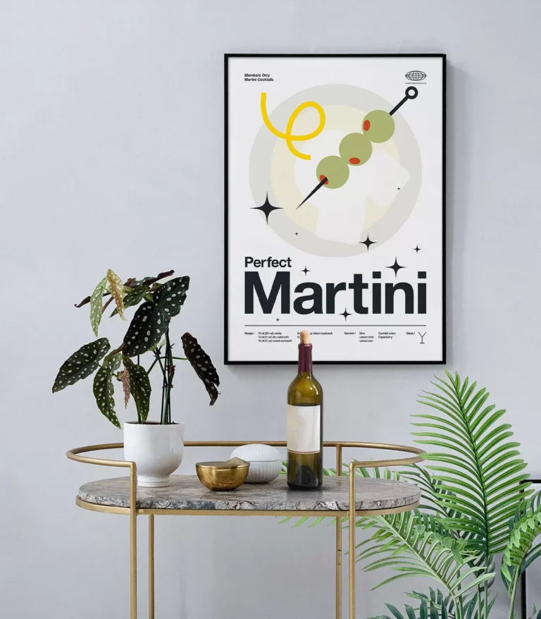 Mid-century modern Perfect Martini Cocktail poster