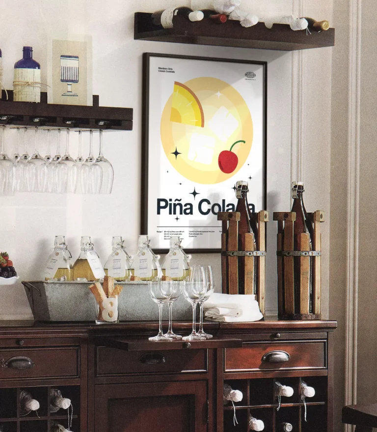 Mid-century modern Piña Colada Cocktail poster