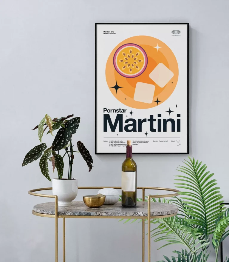 Mid-century modern Pornstar Martini Cocktail poster