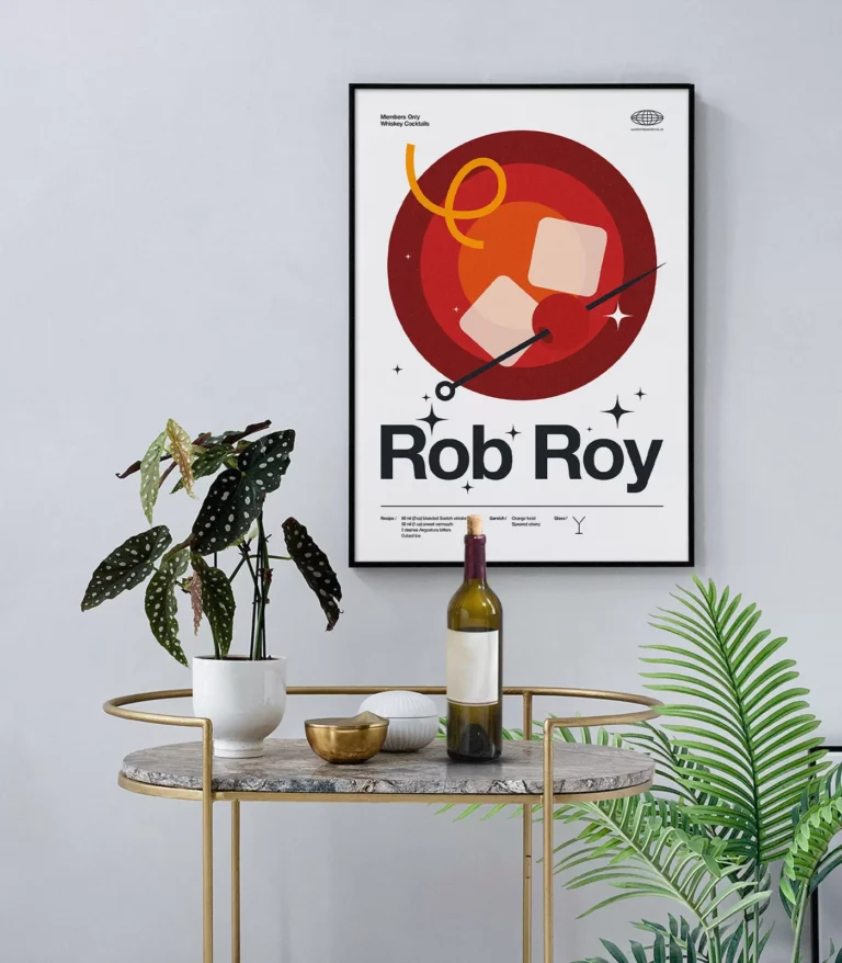 Mid-century modern Rob Roy Cocktail poster