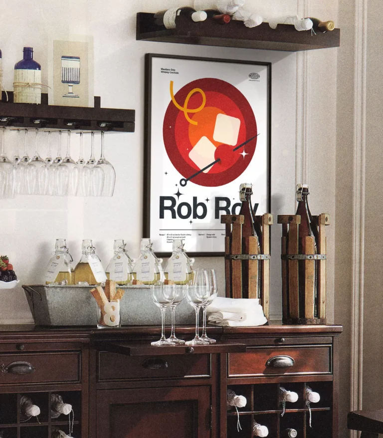 Mid-century modern Rob Roy Cocktail poster