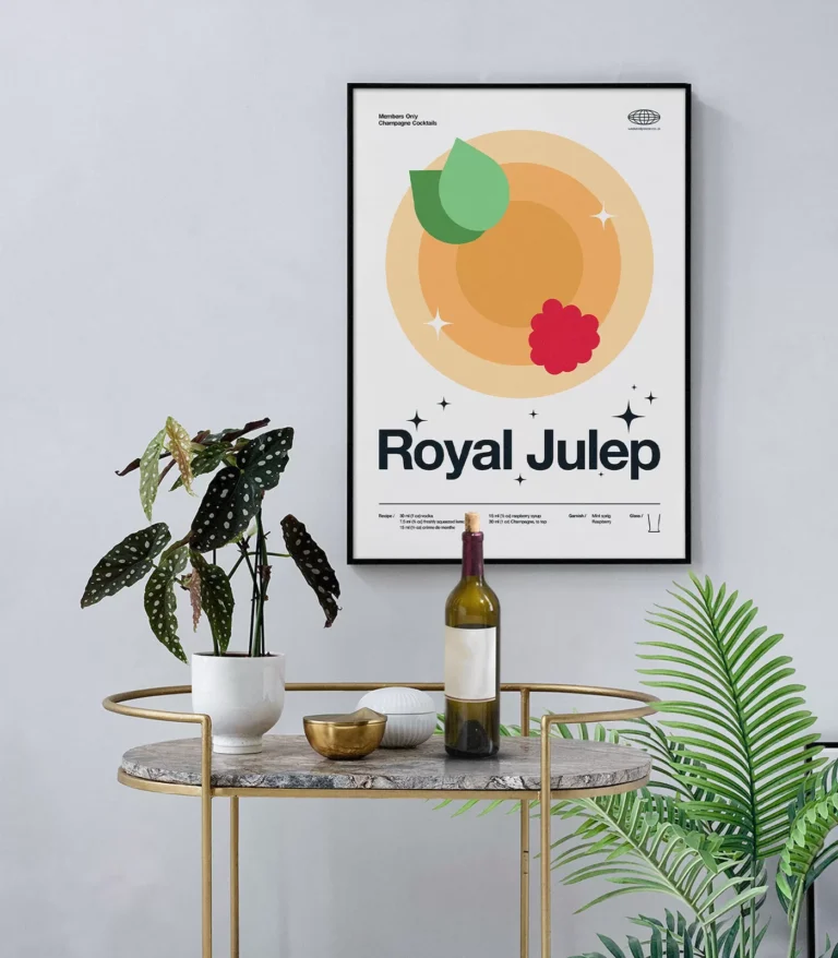 Mid-century modern Royal Julep Cocktail poster