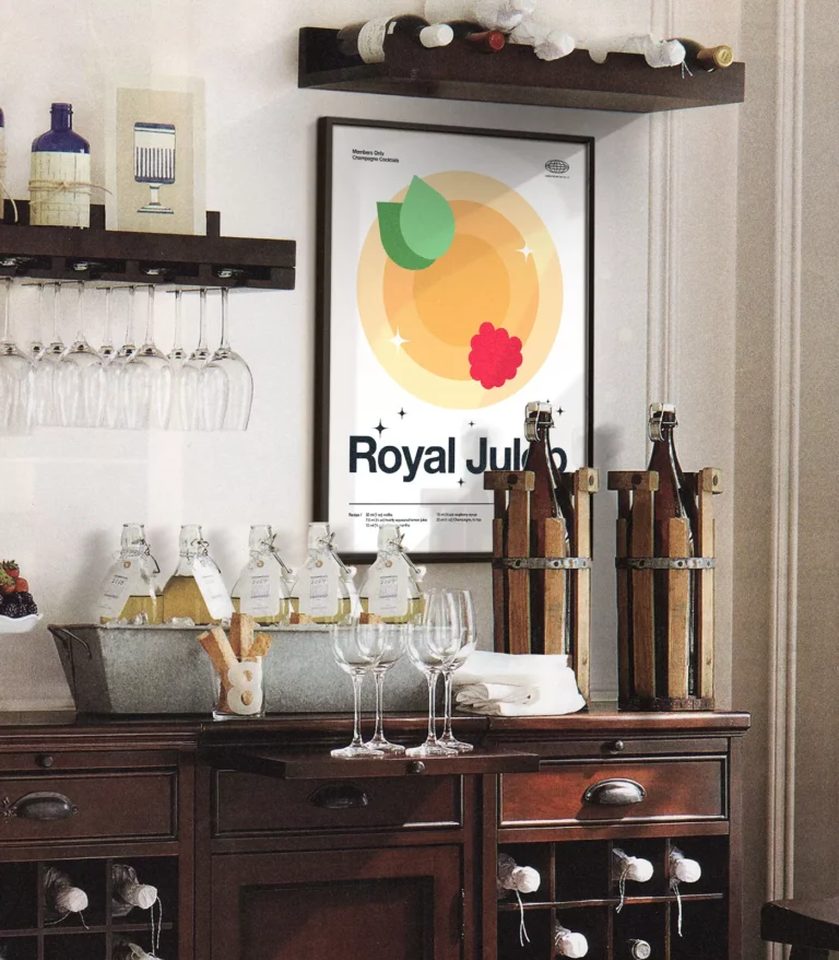 Mid-century modern Royal Julep Cocktail poster
