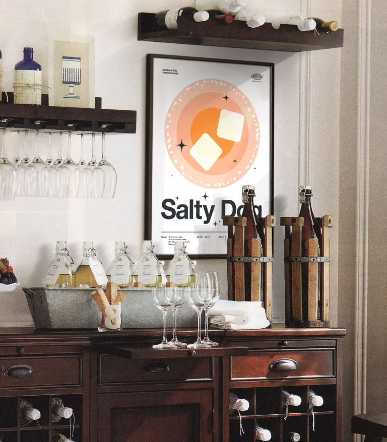 Mid-century modern Salty Dog Cocktail poster