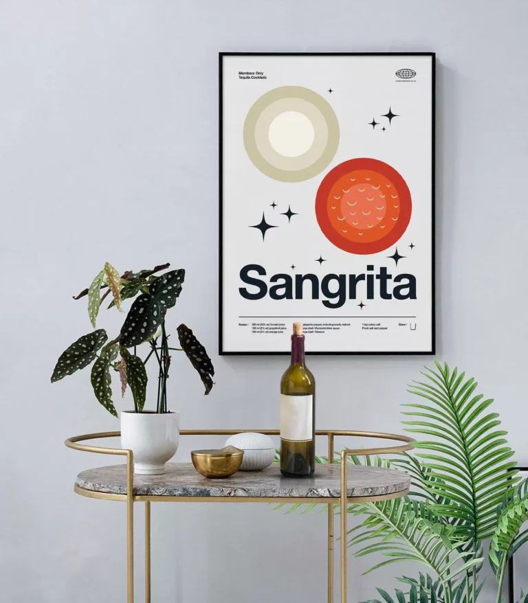 Mid-century modern Sangrita Cocktail poster