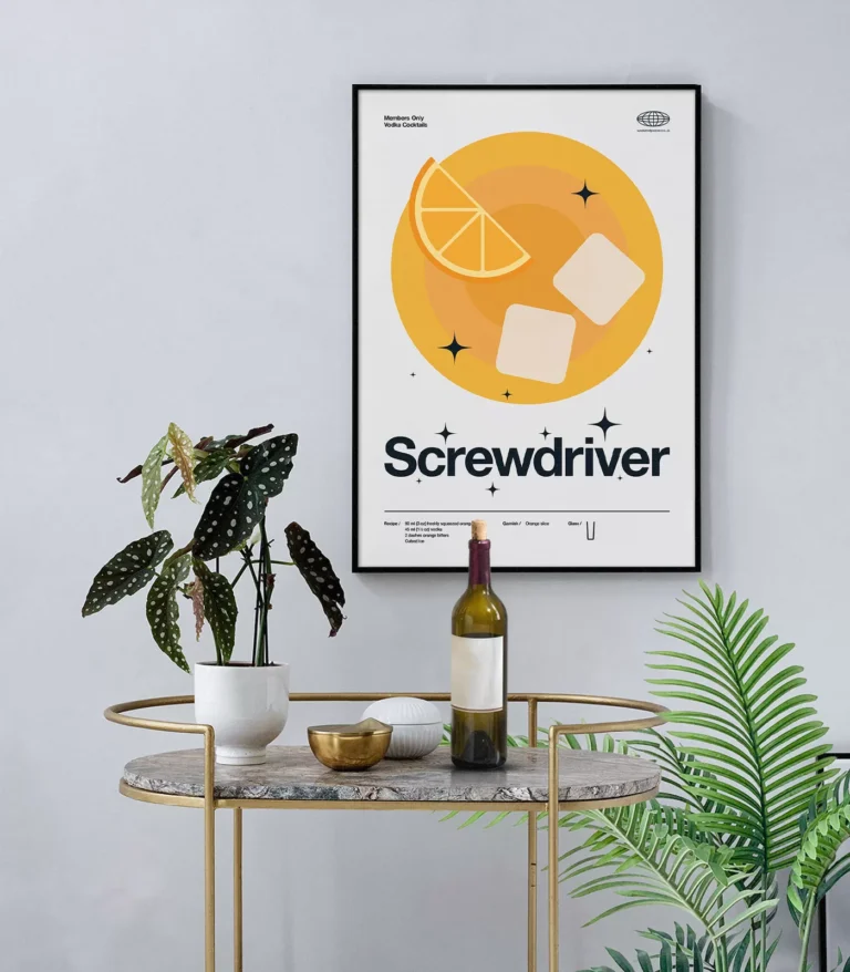 Mid-century modern Screwdriver Cocktail poster