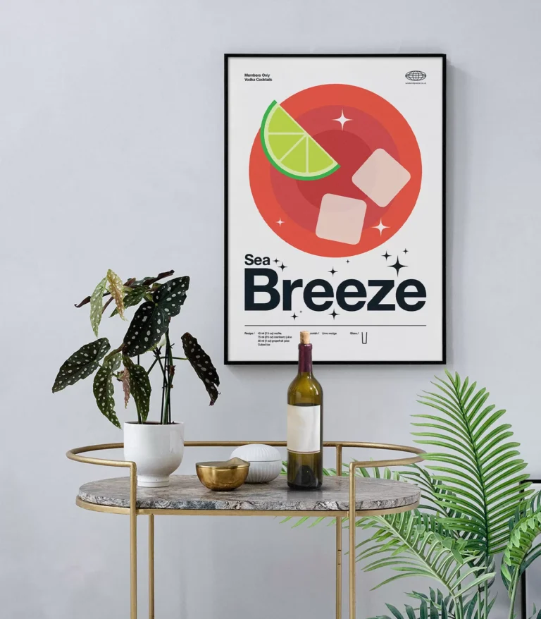 Mid-century modern Sea Breeze Cocktail poster