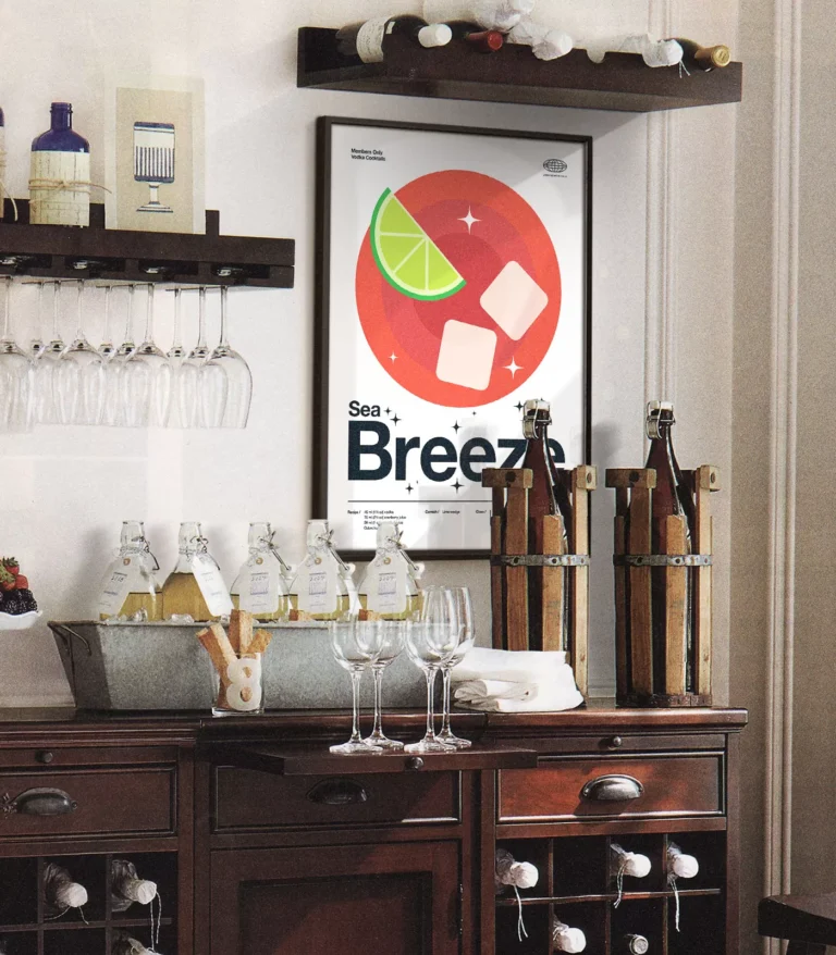 Mid-century modern Sea Breeze Cocktail poster