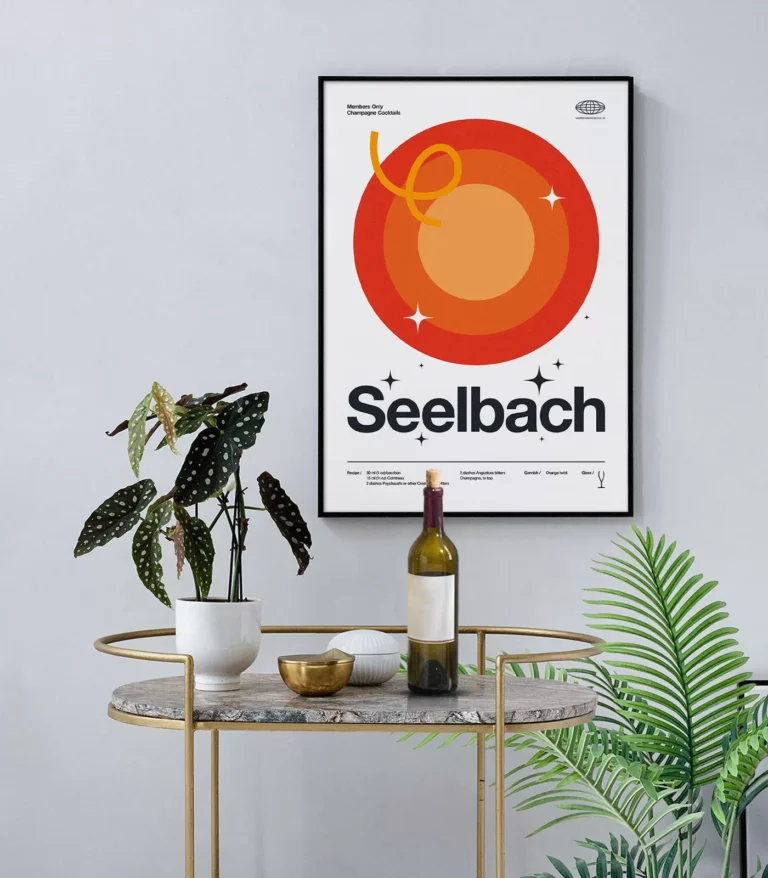 Mid-century modern Seelbach Cocktail poster