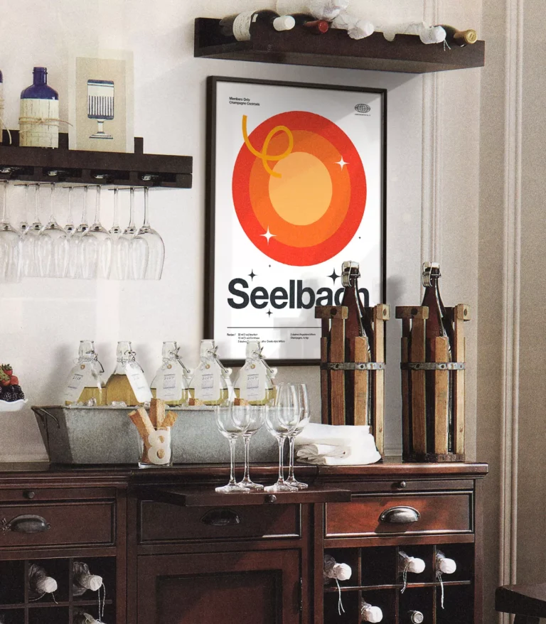 Mid-century modern Seelbach Cocktail poster