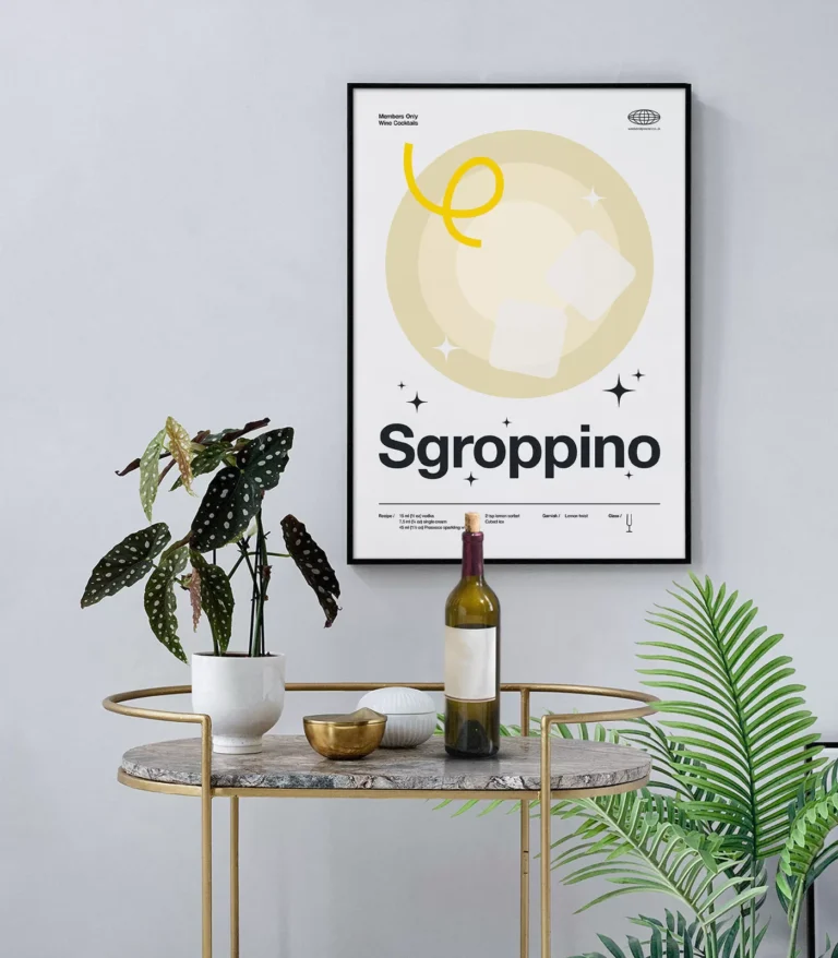Mid-century modern Sgroppino Cocktail poster