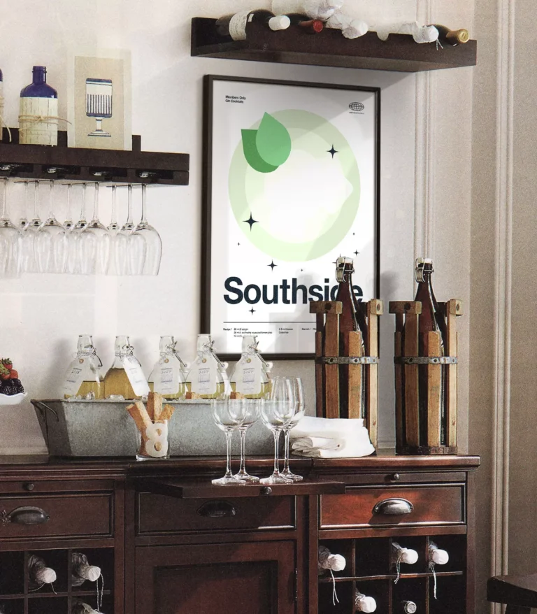 Mid-century modern Southside Cocktail poster