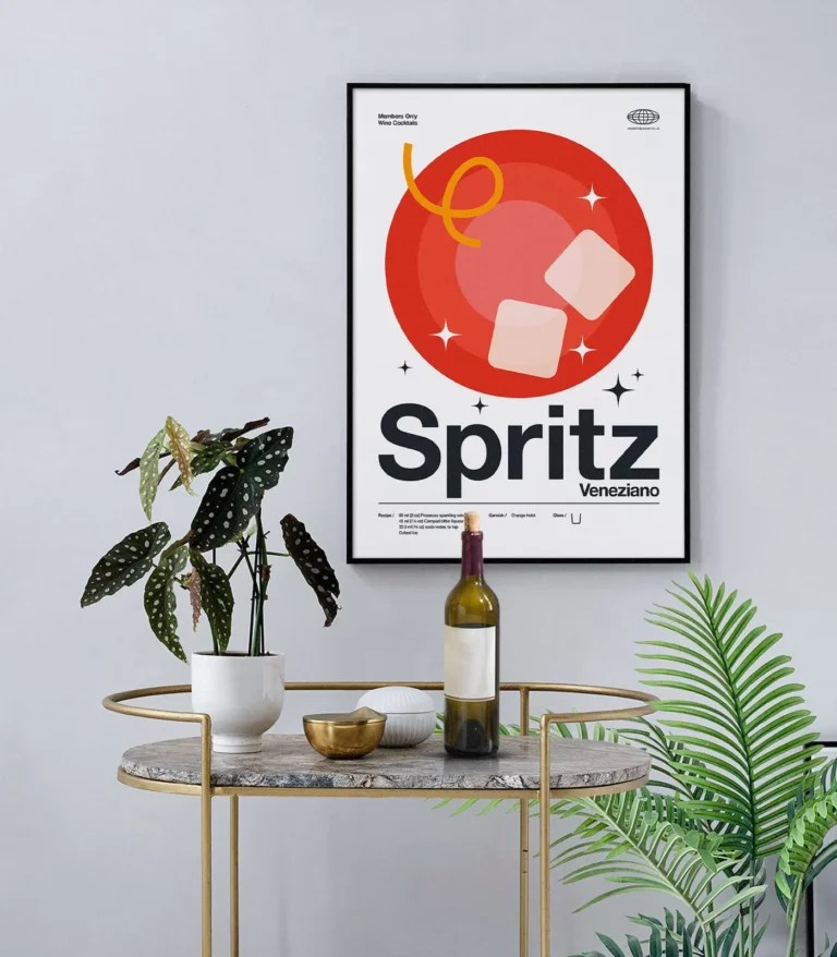 Mid-century modern Spritz Veneziano Cocktail poster