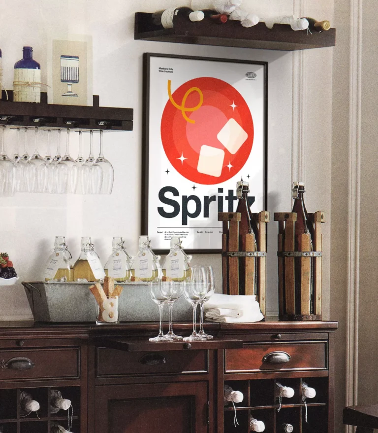 Mid-century modern Spritz Veneziano Cocktail poster