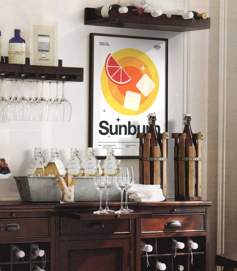 Mid-century modern Sunburn Cocktail poster