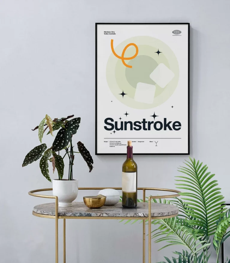 Mid-century modern Sunstroke Cocktail poster