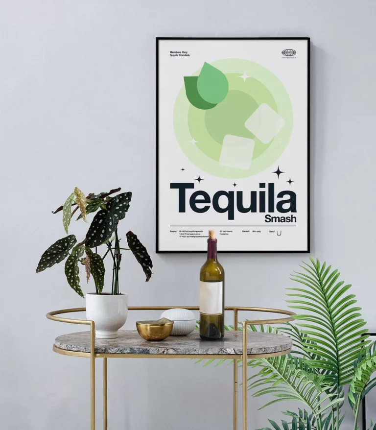 Mid-century modern Tequila Smash Cocktail poster