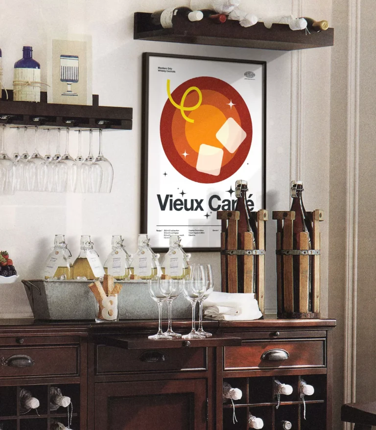 Mid-century modern Vieux Carré Cocktail poster