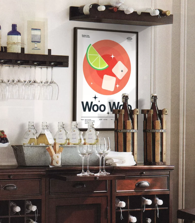 Mid-century modern Woo Woo Cocktail poster